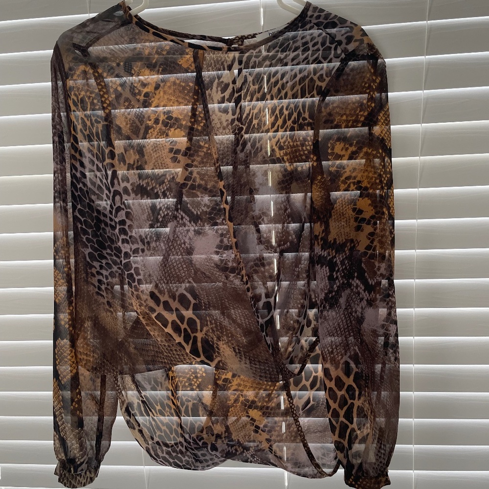 Sheer snake print blouse